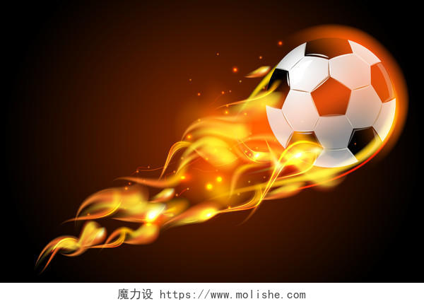 足球燃烧效果图海报设计素材